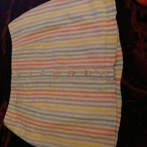 Striped pastel mini skirt sz L